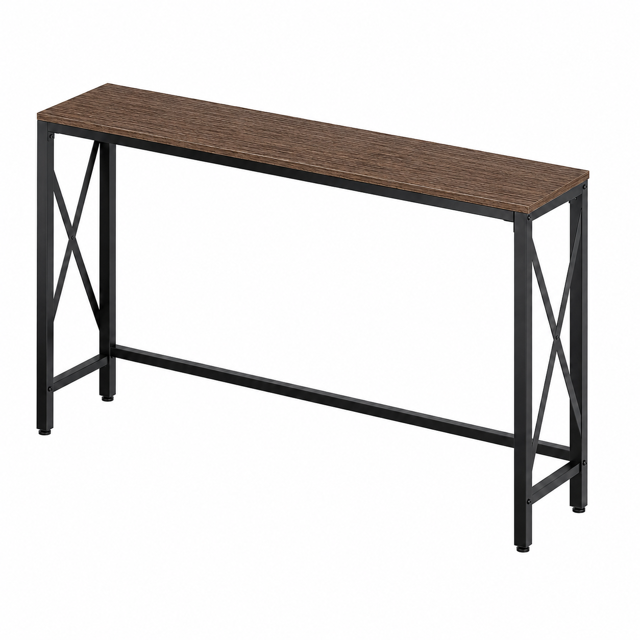Modern Industrial Console Table – Rustic Wood Entryway Table with Black Metal Frame | Narrow Hallway Sofa Table/ طاولة كونسول عصرية بتصميم صناعي – سطح خشبي ريفي مع إطار معدني أسود للممر وغرفة المعيشة