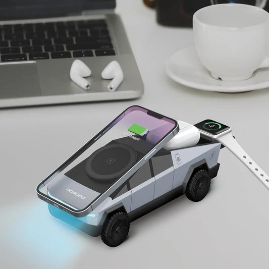 Charge Like a Cyber Truck: Cyber Truck Wireless Charging Dock for Futuristic Powering Up! 🚚🔋/ شحن بتصميم سايبر ترك: قاعدة شحن لاسلكية لسايبر ترك لشحن عصري ومستقبلي! 🚚🔋