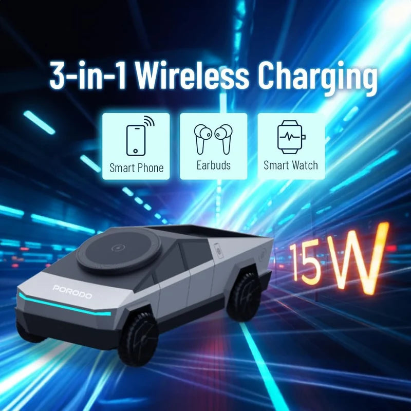 Charge Like a Cyber Truck: Cyber Truck Wireless Charging Dock for Futuristic Powering Up! 🚚🔋/ شحن بتصميم سايبر ترك: قاعدة شحن لاسلكية لسايبر ترك لشحن عصري ومستقبلي! 🚚🔋
