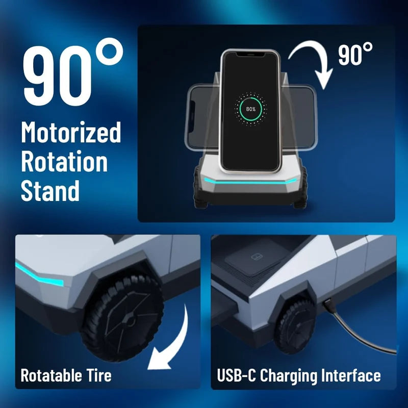 Charge Like a Cyber Truck: Cyber Truck Wireless Charging Dock for Futuristic Powering Up! 🚚🔋/ شحن بتصميم سايبر ترك: قاعدة شحن لاسلكية لسايبر ترك لشحن عصري ومستقبلي! 🚚🔋