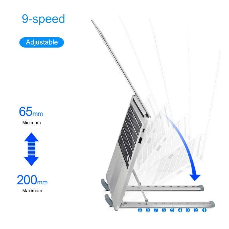 Folding Lifting Desktop Notebook Tablet Computer Stand/حامل مكتبي قابل للطي والرفع للابتوب والكمبيوتر اللوحي (التابلت)